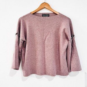 FRONT ROW by Sara and Goldy light purple grommet sleeve cropped sweater size L